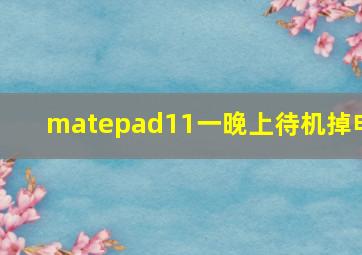 matepad11一晚上待机掉电