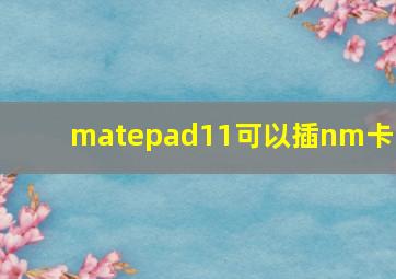 matepad11可以插nm卡吗