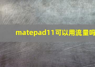 matepad11可以用流量吗