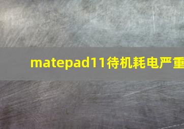 matepad11待机耗电严重