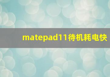 matepad11待机耗电快