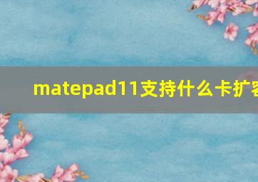 matepad11支持什么卡扩容