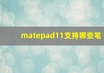 matepad11支持哪些笔