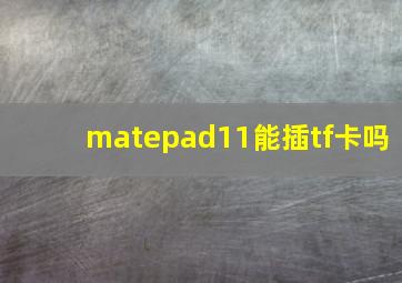 matepad11能插tf卡吗