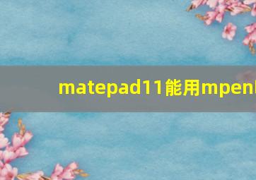 matepad11能用mpen吗