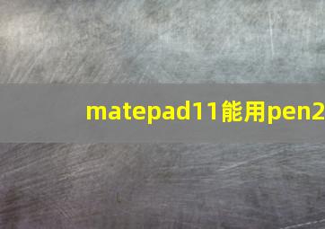 matepad11能用pen2