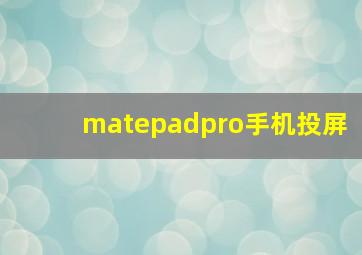 matepadpro手机投屏