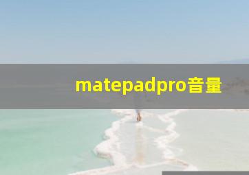 matepadpro音量