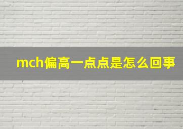 mch偏高一点点是怎么回事