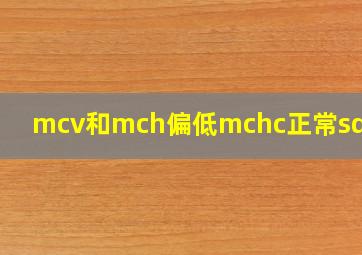 mcv和mch偏低mchc正常sd降低