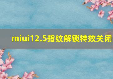 miui12.5指纹解锁特效关闭