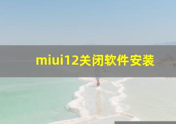 miui12关闭软件安装