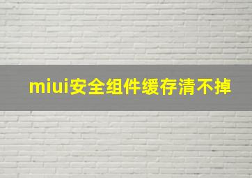 miui安全组件缓存清不掉