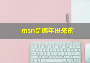 msn是哪年出来的