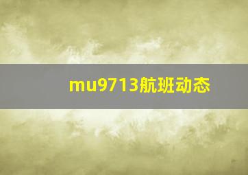 mu9713航班动态