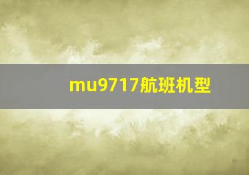 mu9717航班机型