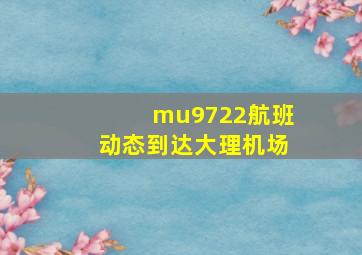 mu9722航班动态到达大理机场