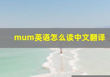 mum英语怎么读中文翻译