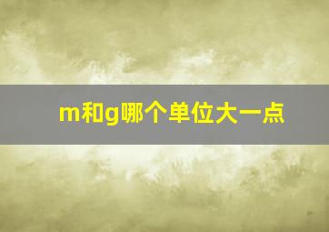 m和g哪个单位大一点