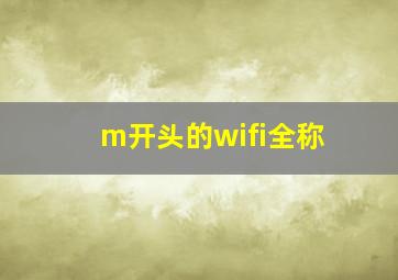 m开头的wifi全称