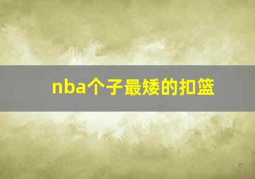 nba个子最矮的扣篮