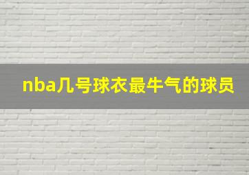 nba几号球衣最牛气的球员