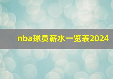 nba球员薪水一览表2024