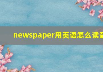 newspaper用英语怎么读音