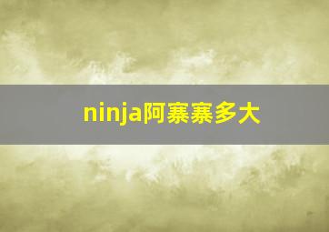 ninja阿寨寨多大