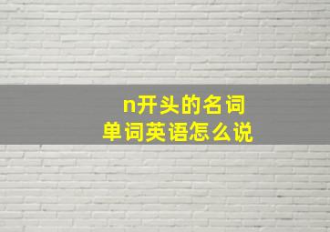 n开头的名词单词英语怎么说