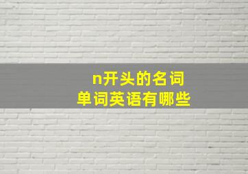 n开头的名词单词英语有哪些