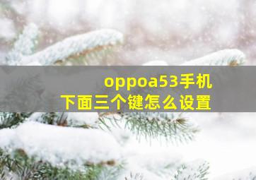 oppoa53手机下面三个键怎么设置