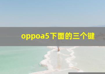 oppoa5下面的三个键