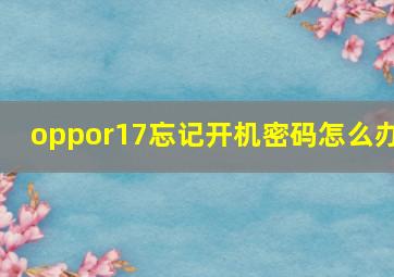 oppor17忘记开机密码怎么办