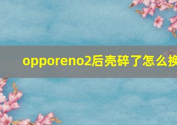 opporeno2后壳碎了怎么换