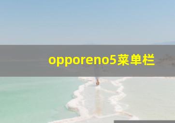 opporeno5菜单栏