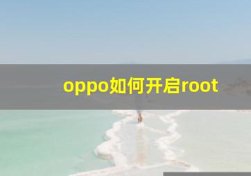 oppo如何开启root