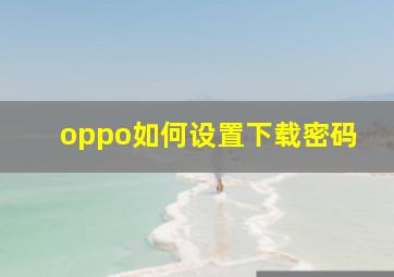 oppo如何设置下载密码