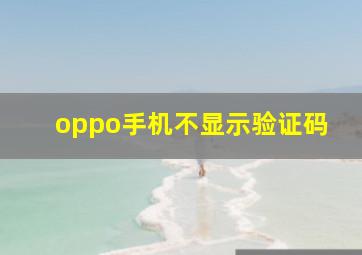 oppo手机不显示验证码