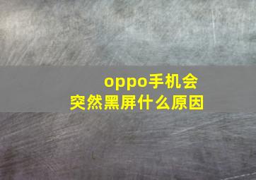 oppo手机会突然黑屏什么原因