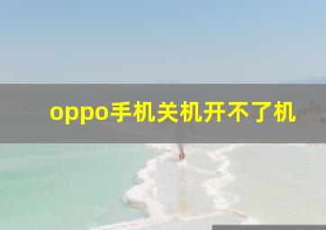 oppo手机关机开不了机