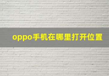 oppo手机在哪里打开位置