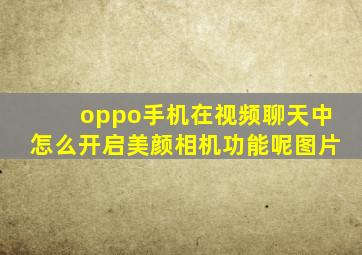 oppo手机在视频聊天中怎么开启美颜相机功能呢图片