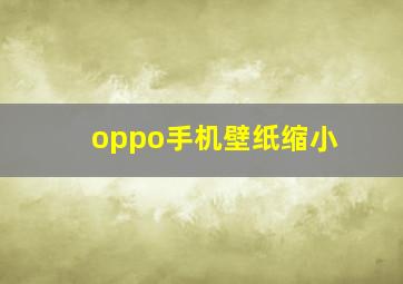 oppo手机壁纸缩小