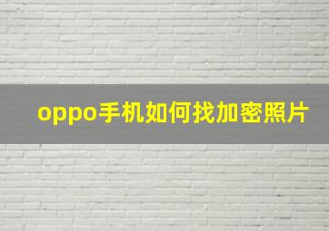 oppo手机如何找加密照片