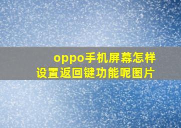 oppo手机屏幕怎样设置返回键功能呢图片