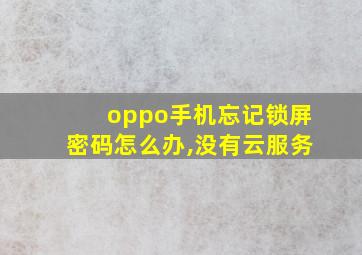 oppo手机忘记锁屏密码怎么办,没有云服务