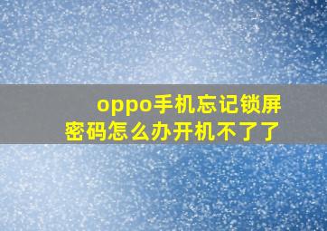 oppo手机忘记锁屏密码怎么办开机不了了