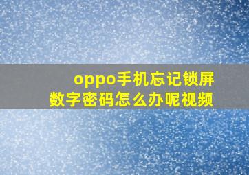 oppo手机忘记锁屏数字密码怎么办呢视频