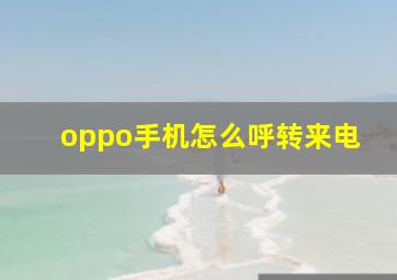 oppo手机怎么呼转来电